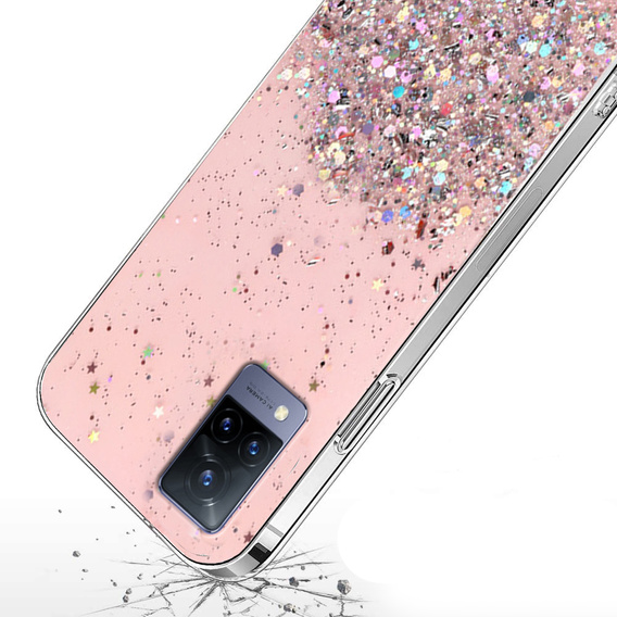 Чехол до Vivo V21 5G, Glittery, розовый