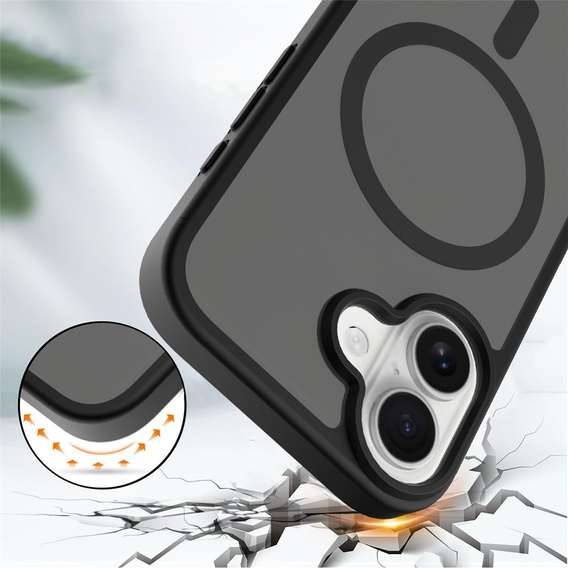 Матовий чохол для iPhone 17, для MagSafe, напівпрозорий чорний