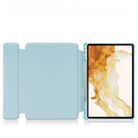 Чехол клавиатура для Samsung Galaxy Tab S9+, Rotary 360° Leather, светло-голубой