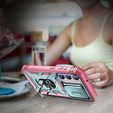 Чехол NOX Camera Slide Samsung Galaxy S23, CamShield Slide, зеленый / розовый