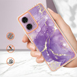 Защитный чехол для Motorola Moto G24 / G24 Power / G04, Marble Slim Case, тёмно-фиолетовый