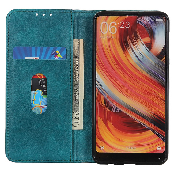 Чехол до Xiaomi Redmi Note 13 Pro+, Wallet Litchi Leather, зелёный