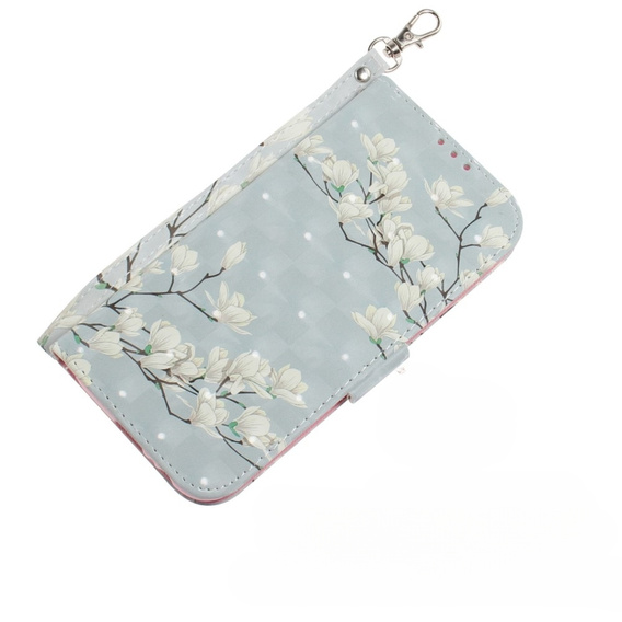 Чохол-книжка для Motorola Moto E22 / E22i, Wallet, flowers magnolia, білий