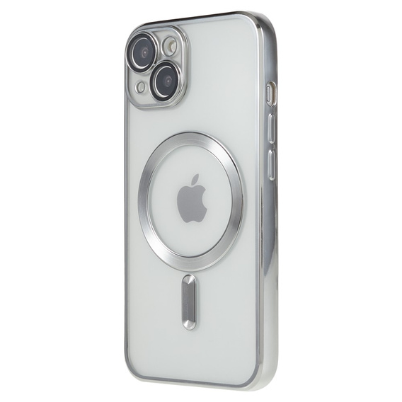 Чохол для iPhone 14, Electro MagSafe, сріблястий + Скло на екран