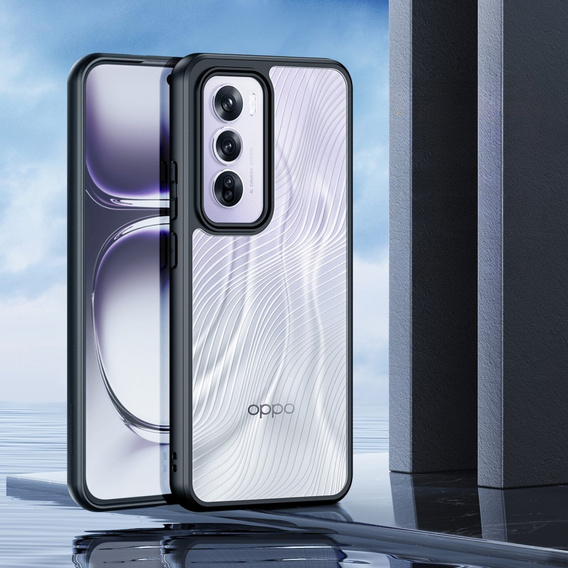 Чехол DuxDucis для Oppo Reno 12 Pro, Aimo case, прозрачный / черный
