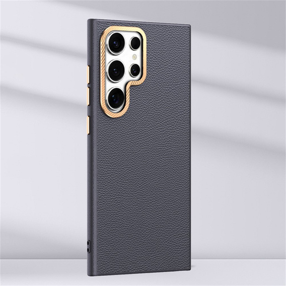 Шкіряний чохол для Samsung Galaxy S25 Ultra, leather hybrid, сірий