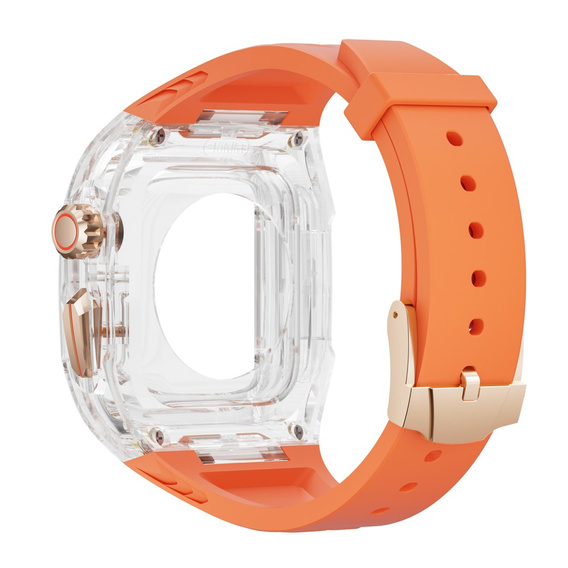 Силиконовый ремешок с чехлом для Apple Watch 4/5/6/7/8/9/SE 44/45MM