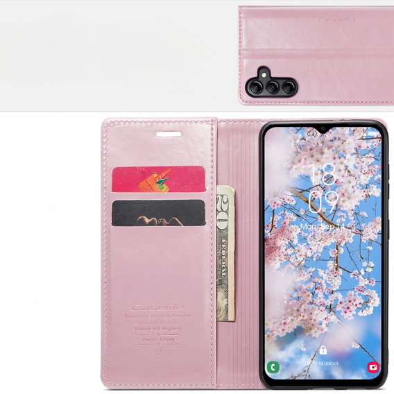 Флип-кейс CASEME для Samsung Galaxy A14 5G, Waxy Textured, розовый