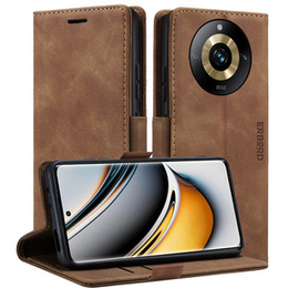 Чехол для Realme 11 Pro 5G / Pro+ 5G, ERBORD Vintage, бумажник с клапаном, коричневый