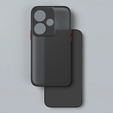 Силіконовий чохол для Xiaomi Poco F6, з захистом камери, прозорий / чорний