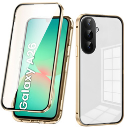 Чехол для Samsung Galaxy A26, Magnetic Dual Glass, золотой