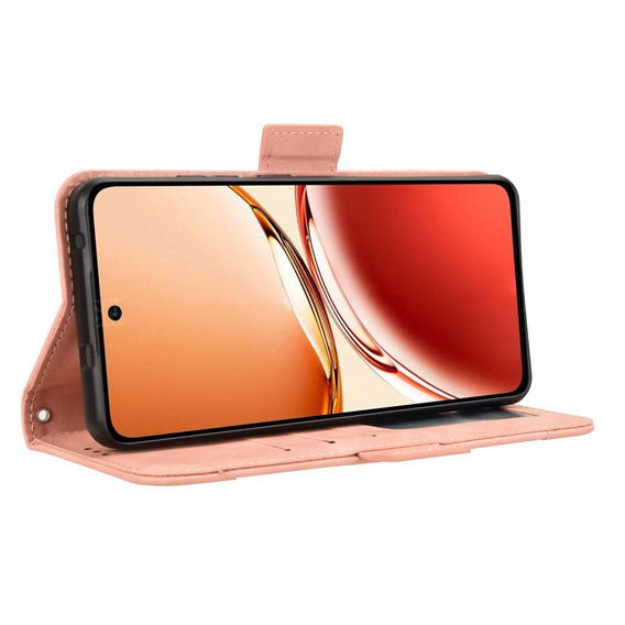 Откидной чехол для Oppo Reno 12FS / 12F, Card Slot, розовый