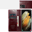 Флип-кейс CASEME для Samsung Galaxy S21 Ultra 5G, Waxy Textured, красный