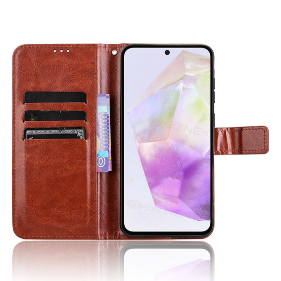 Откидной чехол для Samsung Galaxy A36, Crazy Horse Wallet, коричневый