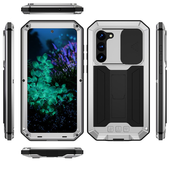 Броньований чохол для Samsung Galaxy S23 Plus, R-JUST CamShield Slide, сріблястий