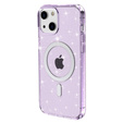 Чехол до iPhone 14, Dropproof MagSafe Glitter, фиолетовый