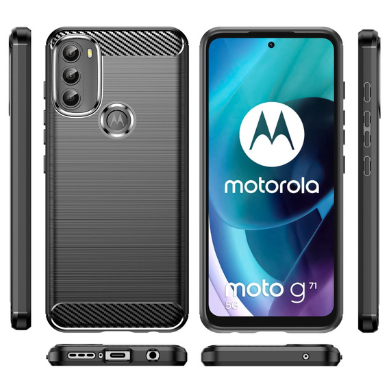Чехол до Motorola Moto G71 5G, Carbon, чёрный