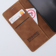 Чехол для iPhone 15, ERBORD Vintage, бумажник с клапаном, коричневый