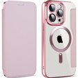 Откидной чехол для iPhone 14 Pro, RFID Wallet MagSafe CamShield, розовый