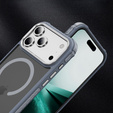 Матовий чохол для iPhone 17 Pro, броньований, для MagSafe, димчастий з сірими боками