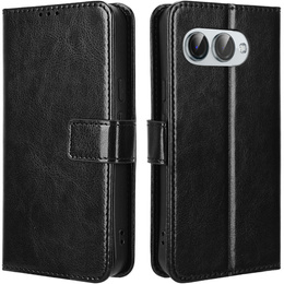 Футляр з клапаном для T Phone 3 5G, Crazy Horse Wallet, чорний