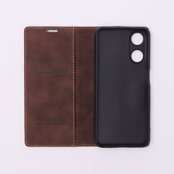 Чохол для Oppo A78 5G, ERBORD Vintage, гаманець з клапаном, кава