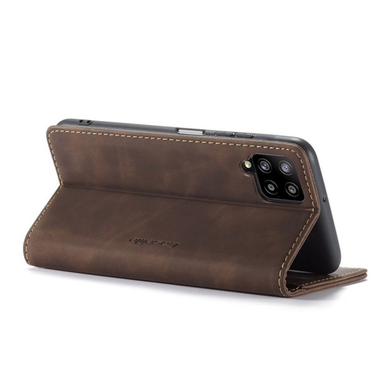 Чехол CASEME для Samsung Galaxy A12 / M12 / A12 2021, Leather Wallet Case, кофе