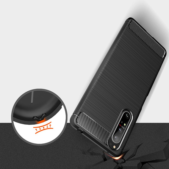 Чехол до Sony Xperia 1 II, Carbon, чёрный