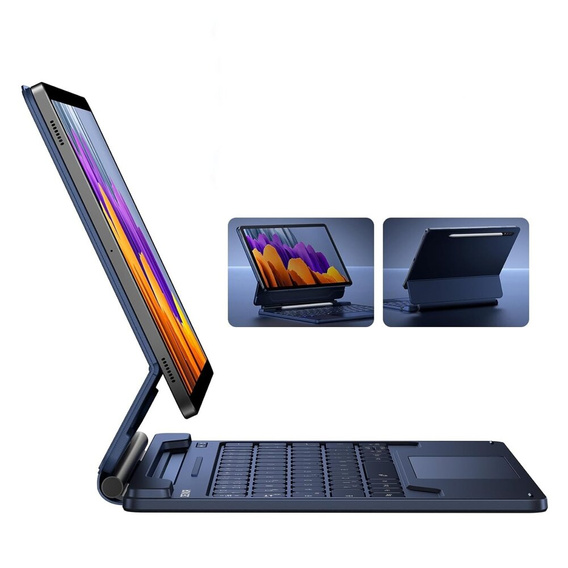 Чехол-клавиатура для Samsung Galaxy Tab S10 Lite / S10 FE / S9 FE / S9, Dexnor Magnetic Keyboard Touchpad, синий