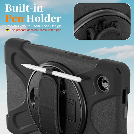 Бронированный чехол с подставкой и ремнем через плечо для Samsung Galaxy Tab A11