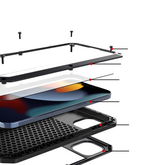 Чохол для iPhone 15, броньований, з інтегрованим склом, чорний