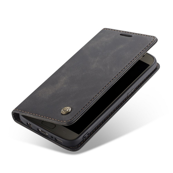Чехол CASEME для Samsung Galaxy S7, Leather Wallet Case, чёрный