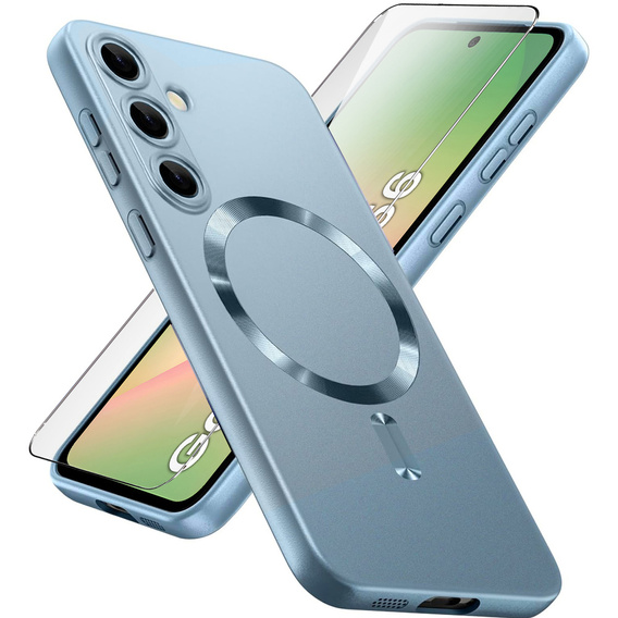 Чохол для Samsung Galaxy A56, ColorMag, для MagSafe, м'яти + загартоване скло 9H