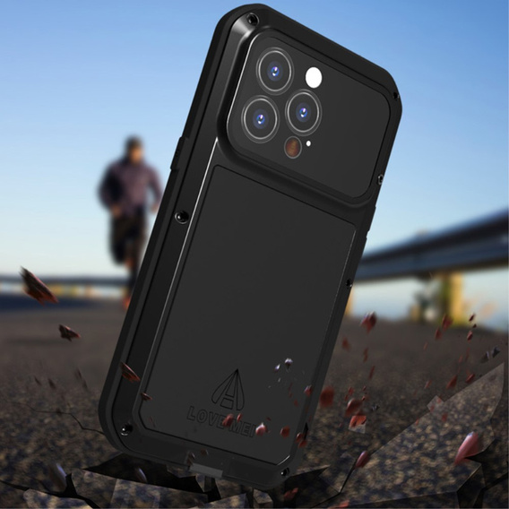 Чехол Love Mei до iPhone 13 Pro, armored with glass, чёрный