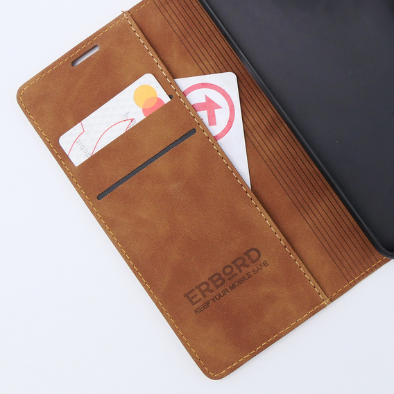 Чохол для Motorola Moto G53, ERBORD Vintage, гаманець з клапаном, коричневий