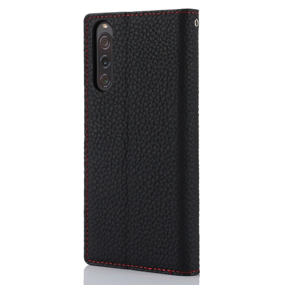 Чохол-книжка для Sony Xperia 10 V, Litchi Skin Grain, чорний