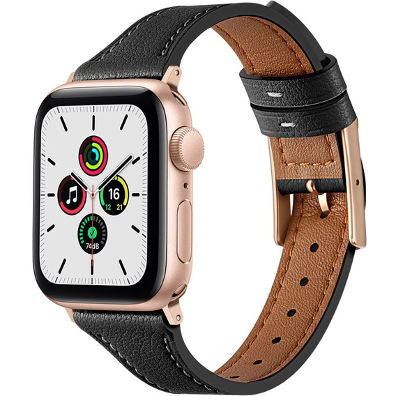 Кожаный ремешок для часов 1/2/3/4/5/6/7/8/SE/ULTRA 42/44/45/49mm, Black