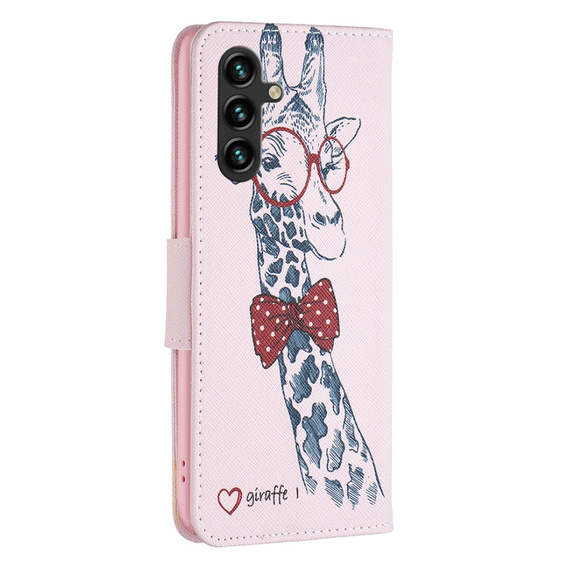 Откидной чехол для Samsung Galaxy A35 5G, Wallet, Giraffe розовый
