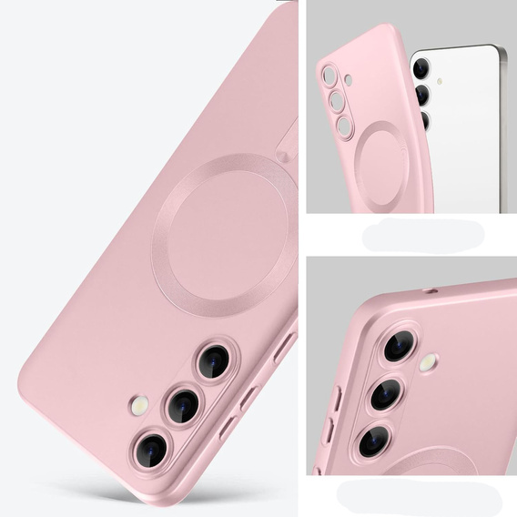 Чехол для Samsung Galaxy A56, ColorMag, для MagSafe, розовый + закаленное стекло 9H