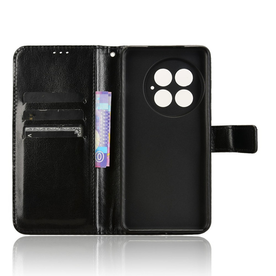 Откидной чехол для OnePlus 13, Crazy Horse Wallet, чёрный