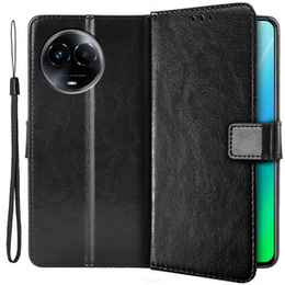 Футляр з клапаном для Realme 11 5G, Crazy Horse Wallet, чорний
