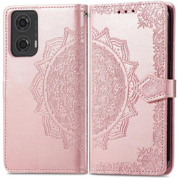 Откидной чехол для Motorola Moto E14, Mandala, розовый