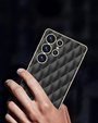 Чохол для Samsung Galaxy S25 Ultra, Leather Rhombus, чорний