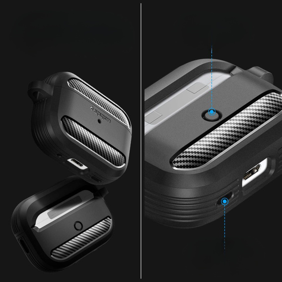 Чехол SPIGEN  до Airpods Pro 1 / 2, Rugged Armor, Matte Black