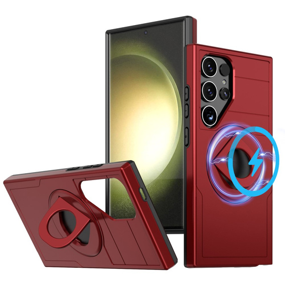 Чехол для Samsung Galaxy S24 Ultra, Military Magnet, для MagSafe, красный