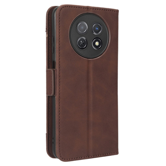 Откидной чехол для Huawei Nova Y91 4G, Card Slot, коричневый