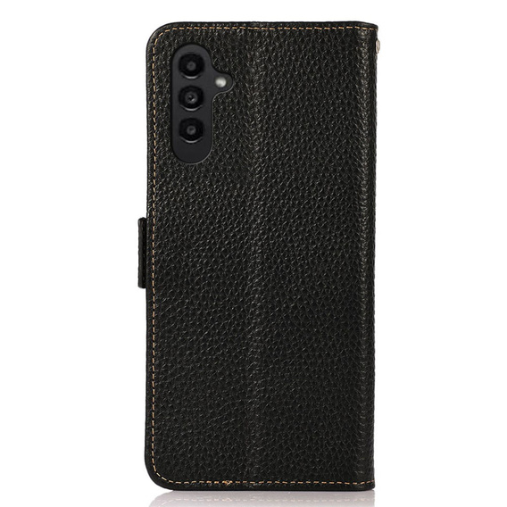 Чехол KHAZNEH RFID для Samsung Galaxy A35 5G, текстура личи, чёрный