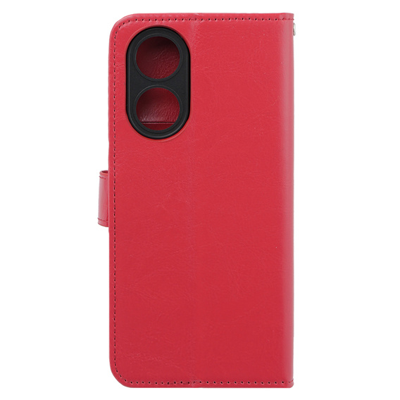 Футляр з клапаном для Oppo A38 4G / Oppo A18 4G, Crazy Horse Wallet, червоний