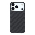 Чохол для iPhone 17 Pro, Carbon Fiber, для MagSafe, чорний