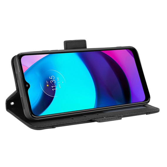 Футляр з клапаном для Motorola Moto E20/E30/E40, Card Slot, чорний